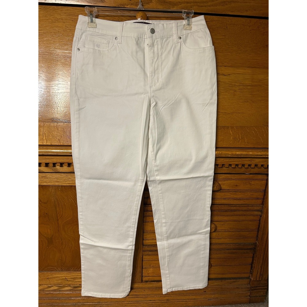 Gloria Vanderbilt Amanda 2.0 Slim Leg Jeans Vintage White Womens 14 Average NWT‎
